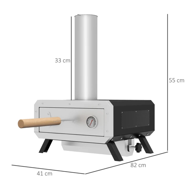 High-quality wood-fired pizza oven with 12" rotating stone and essential cooking accessories