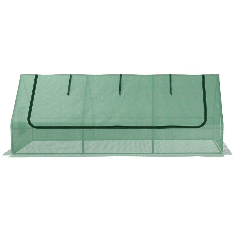 Portable Mini Polytunnel Greenhouse with Mesh Windows for Indoor & Outdoor Use, 240x90x90cm