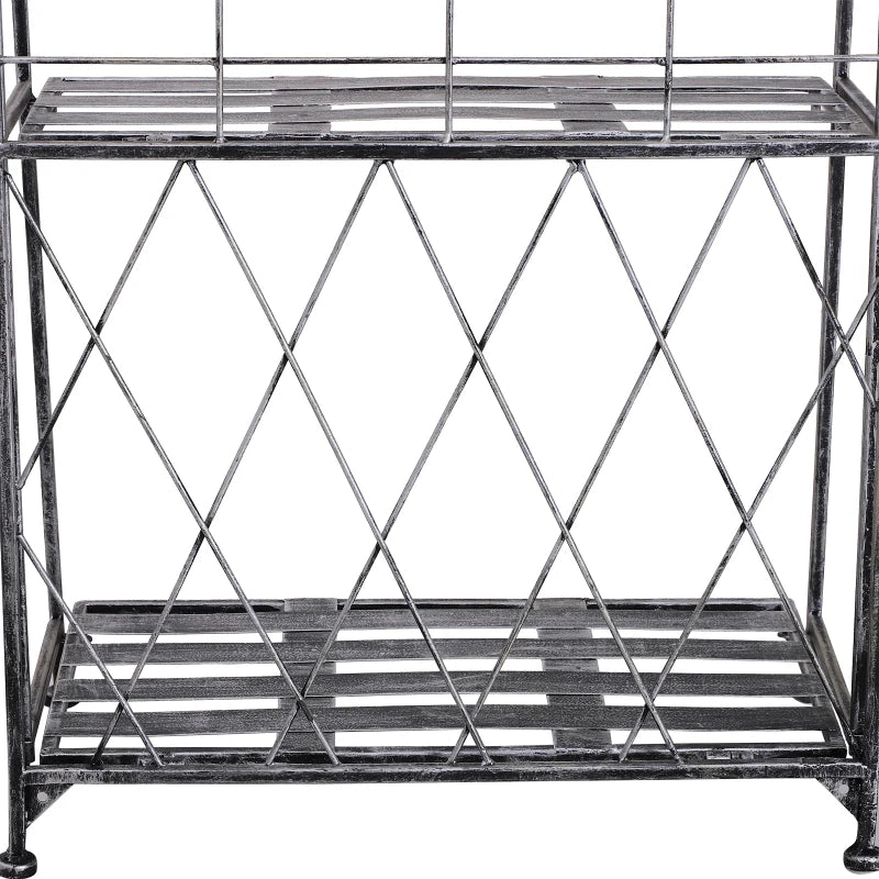 Stylish 3-Tier Metal Plant Stand for Indoor & Outdoor Flower Display Rack, 44 x 25 x 96 cm