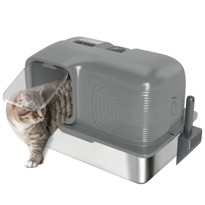 High-Sided Stainless Steel Litter Tray – 65L, Easy to Clean