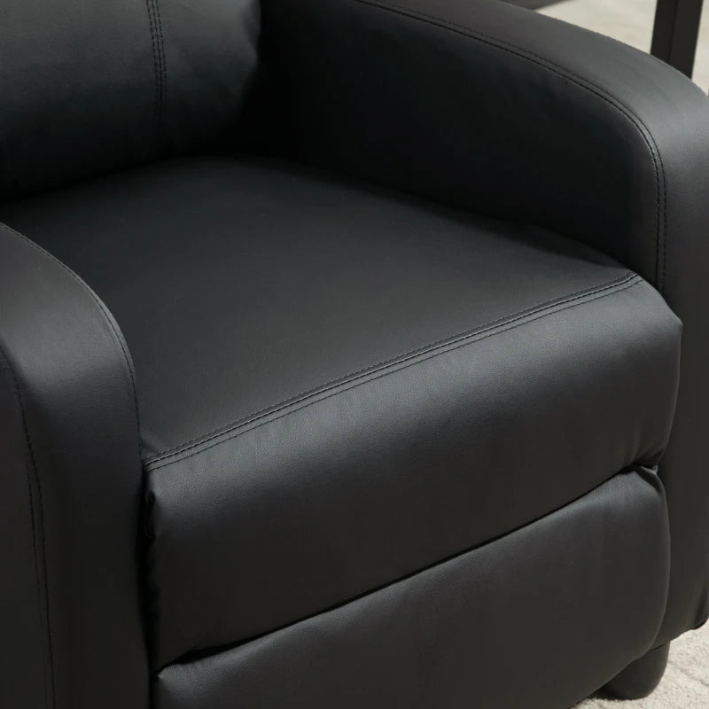 Massage Recliner Armchair, Faux Leather, 150° Recline, Black