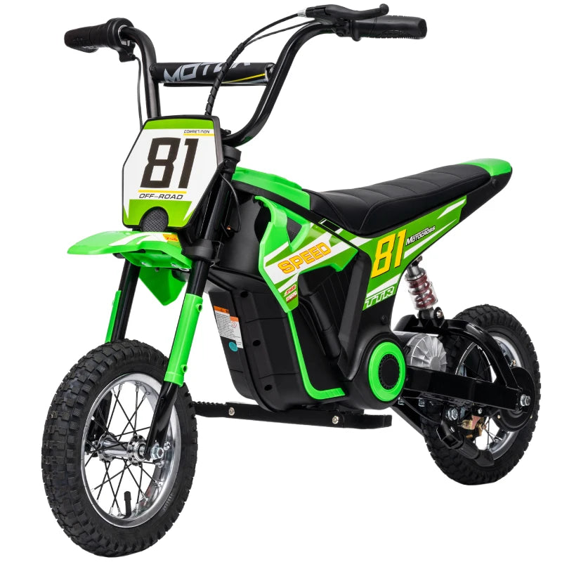 Electric Ride-On Motorcycle for Kids, 3-Speed and Rear Suspension – Green 24V Dirt Bike