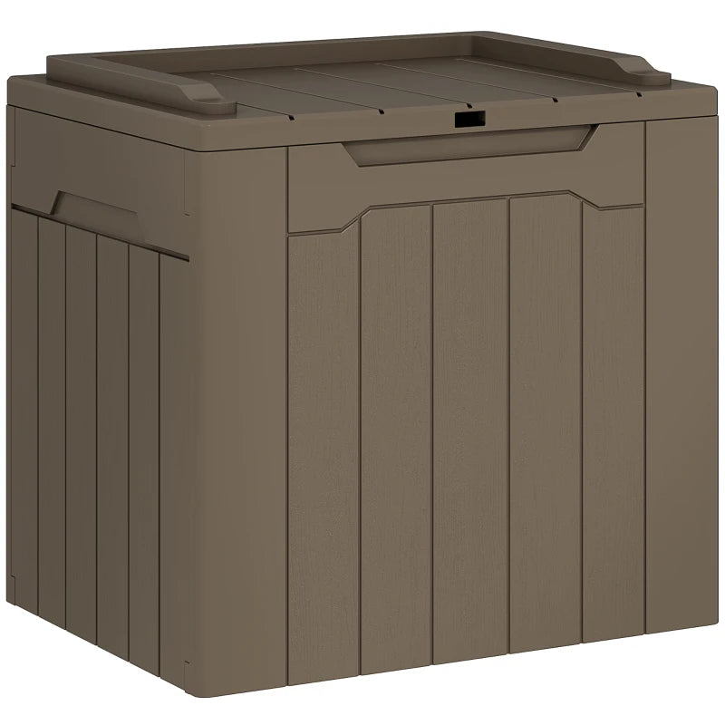 Dark Brown Storage Container – 107L Plastic Chest with Lid Included