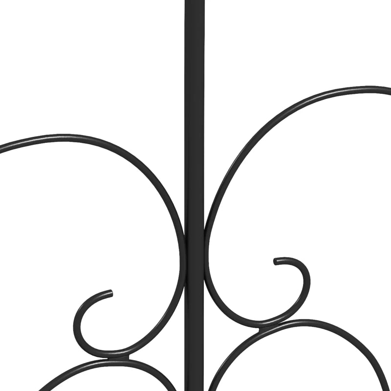 Stylish Black Metal Fence Panels with Heart Design – Set of 5 for Outdoor Spaces