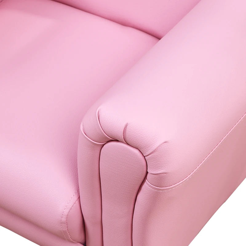 Pink Toddler Sofa Chair with Stool, Single Seater for Kids