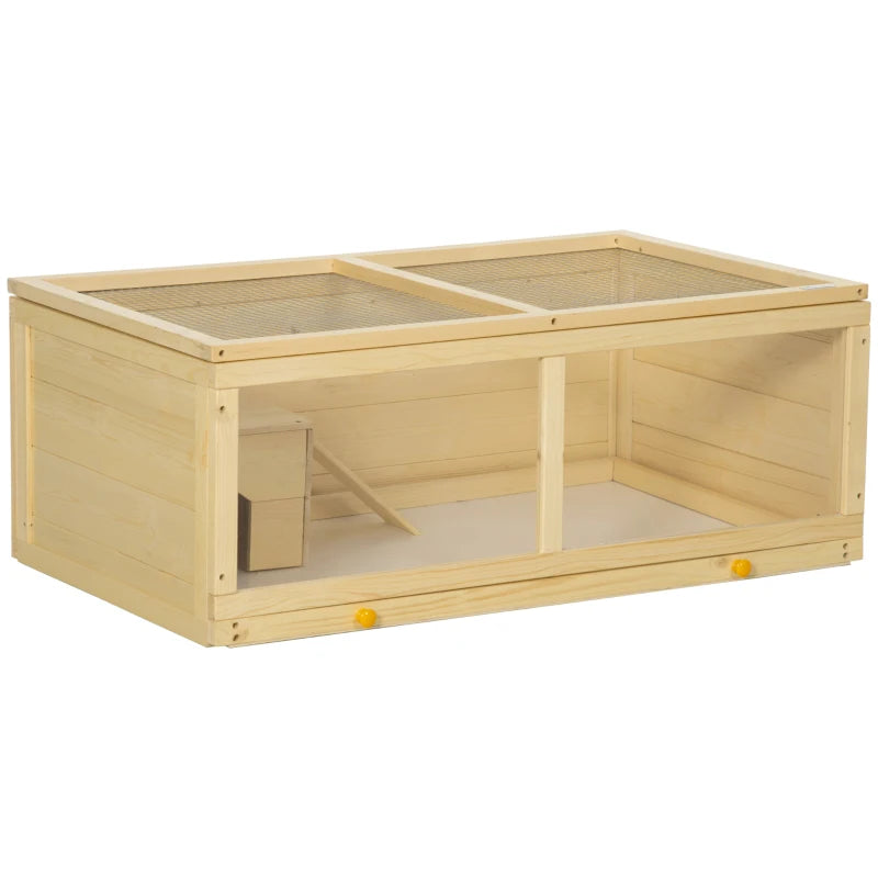 Wooden Hamster Hutch with Sliding Tray & Roof