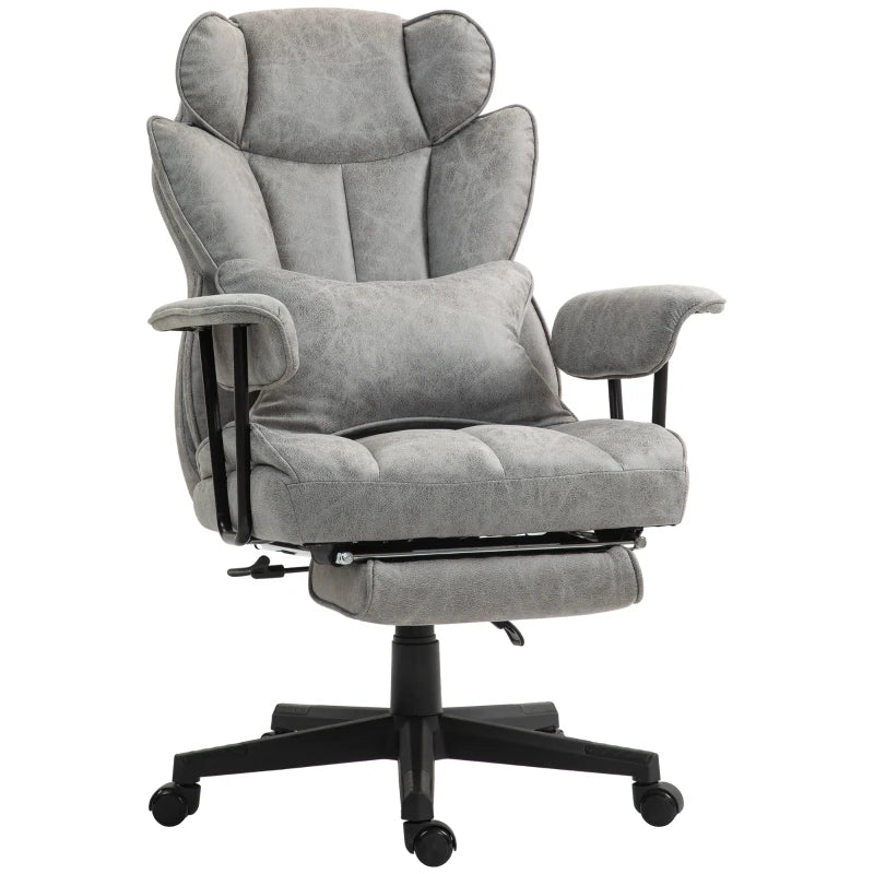 Grey Executive Chair with Lumbar Support & Recline