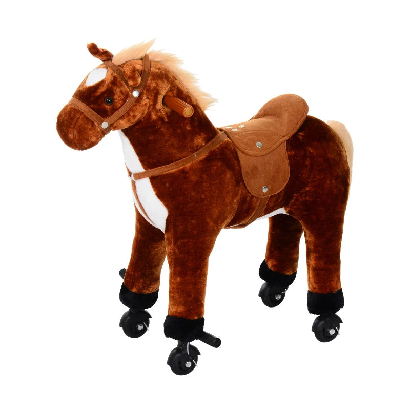 Walking Plush Horse Ride-On Toy with Realistic Sounds for Boys & Girls 2+ Years