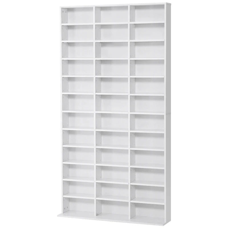 White Storage Organizer, 33 Adjustable Compartments, Display Shelf