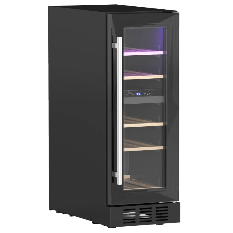 16 Bottle Wine Fridge – Dual Temp Zones, Black, 5–18°C Range