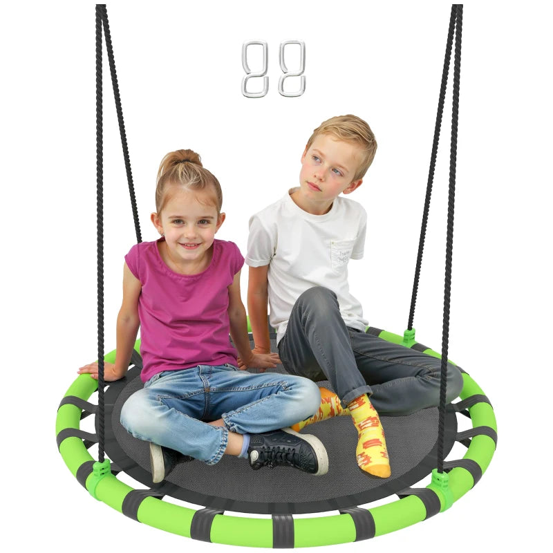 Outdoor & Indoor Kid Nest Swing Seat 100cm Diameter with Adjustable Height Ropes