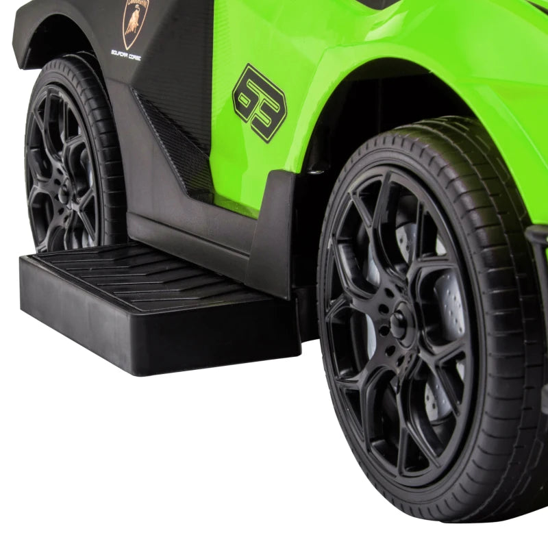Green 2-in-1 Ride-On Toy and Push Stroller with Horn for Kids – Lamborghini Look