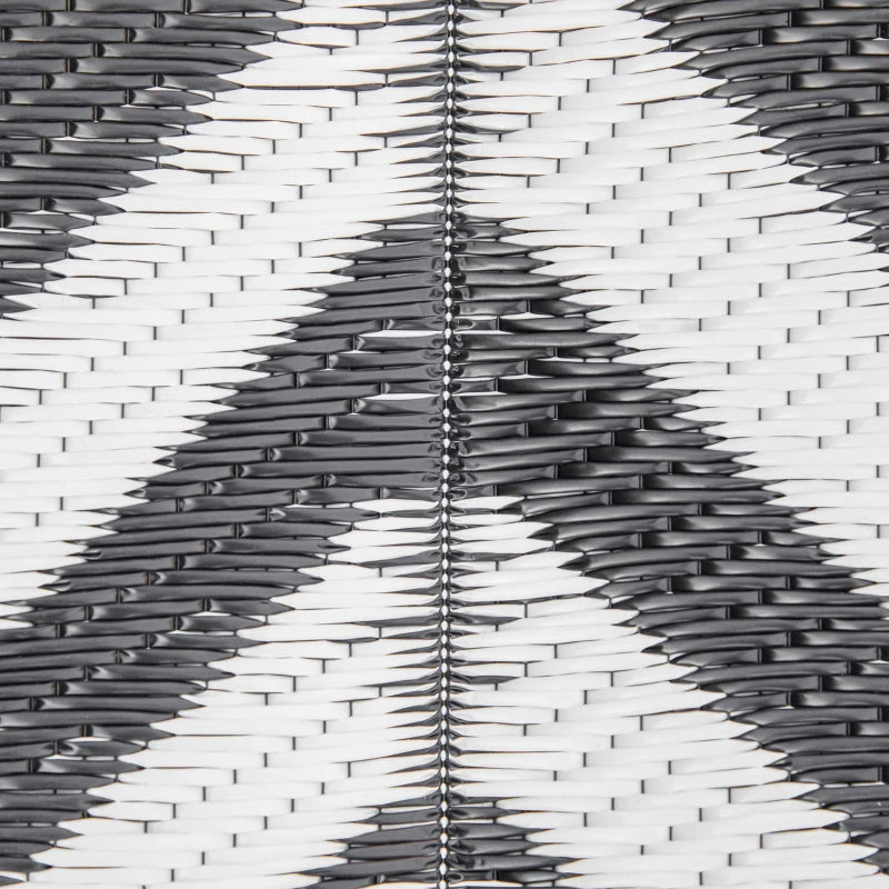 Black & White Reversible Outdoor Rug – 6x9ft Portable Mat for Garden & Camping