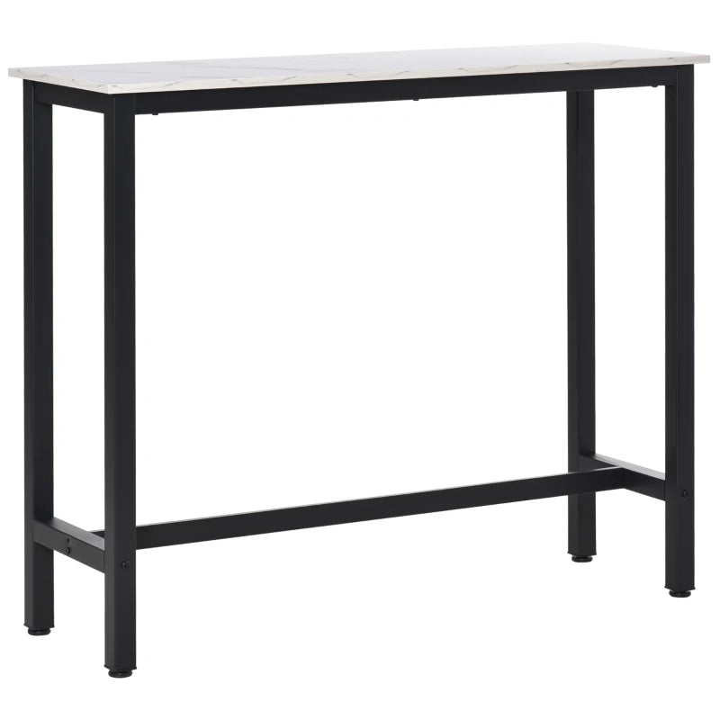 Industrial Rectangular Bar Table, White & Black, Coffee & Dining Table