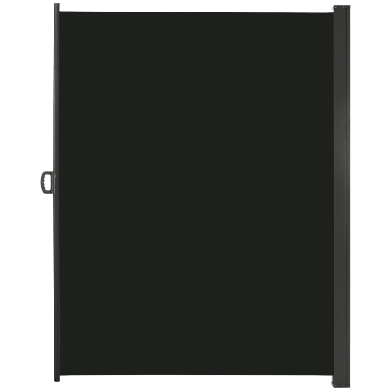 Patio Side Awning Screen 3x2m – Retractable Outdoor Privacy Divider, Black