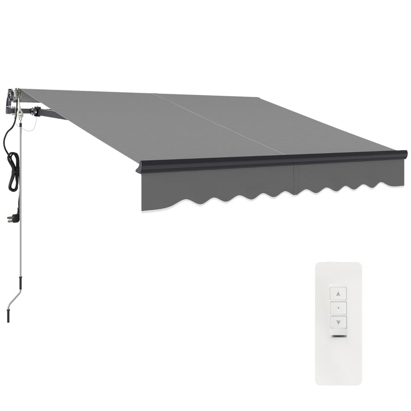 Remote Controlled Electric Awning – Aluminum Frame, Dark Grey, UV30+ Canopy 2.5x2m