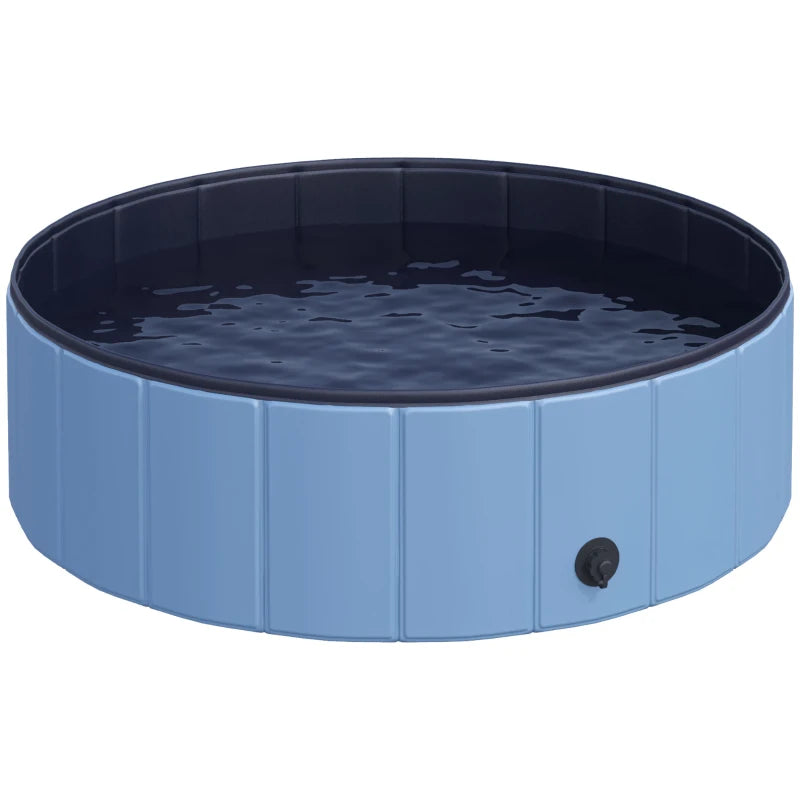 Foldable Pet Pool – Leakproof Hard Plastic Dog Bath, Blue