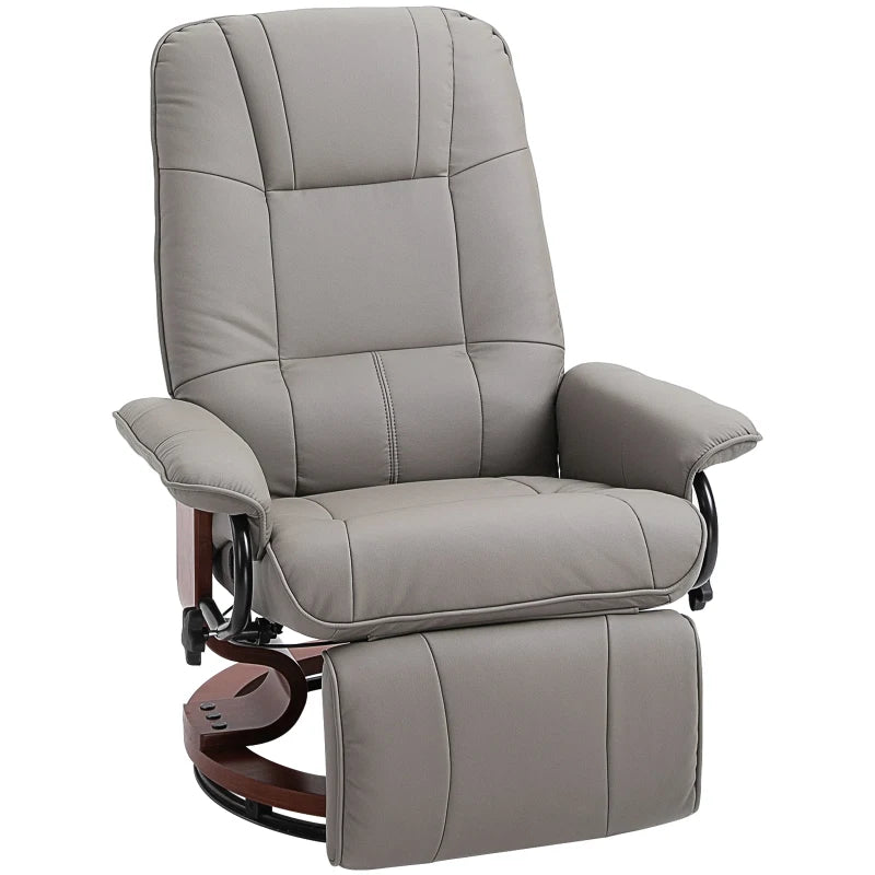 Grey Swivel Recliner with Footrest – Ergonomic & Comfortable