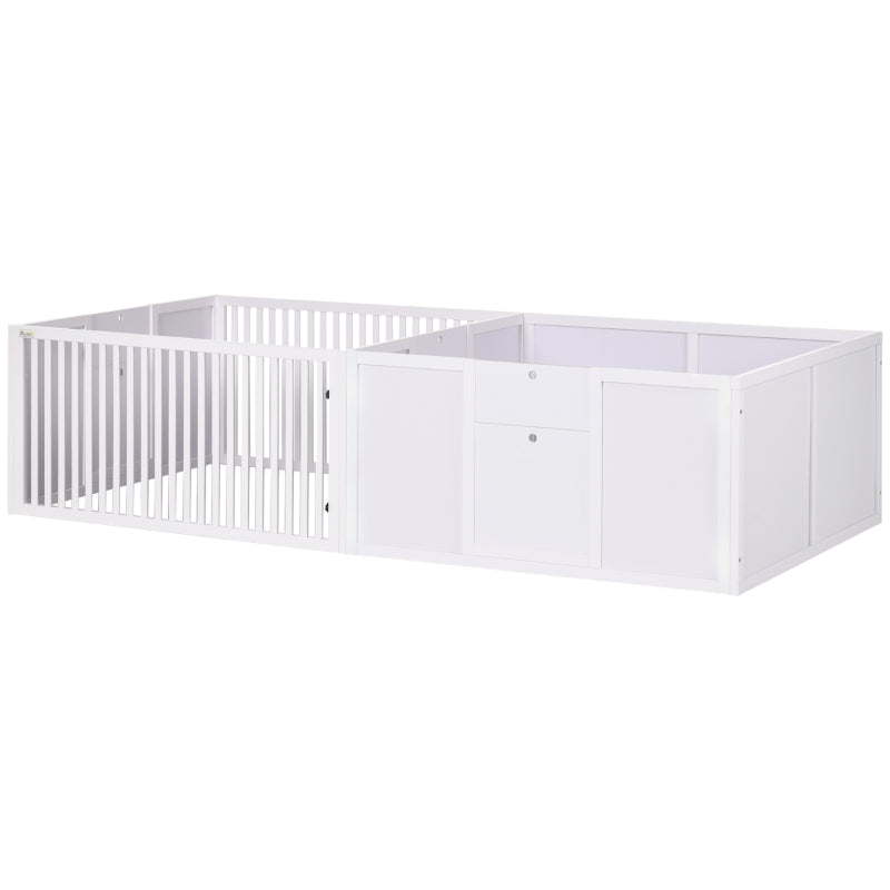 White Puppy Whelping Box with 7 Panels & 3 Doors