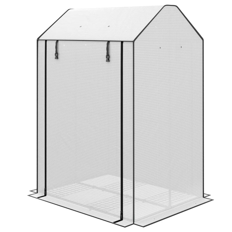 Mini Greenhouse with 4 Shelves & Roll-Up Door, Portable Grow House for Plants, 100x80x150 cm
