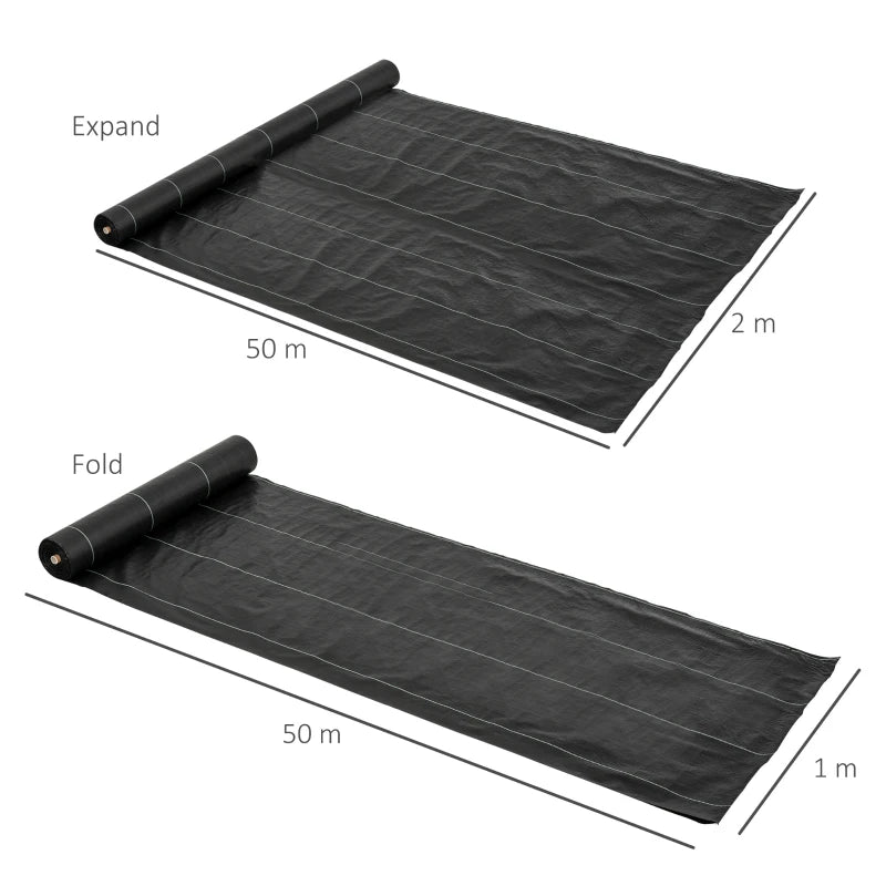 Weed Control Membrane Fabric – Heavy Duty Ground Cover for Gardens, Patios, and Landscaping