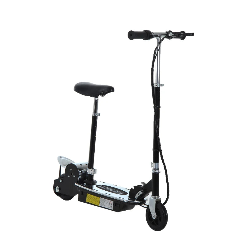 Adjustable Seat Foldable Scooter with Brake, Battery Powered – Black Ride-On
