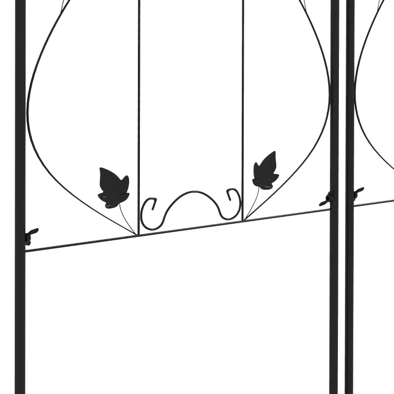 Garden Trellis Set of 2, Metal Climbing Plant Supports with Elegant Leaf Design