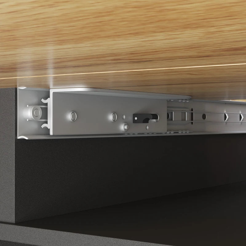 Black & Natural Extendable Dining Table, Foldable, Seats 4–6, 110–140cm