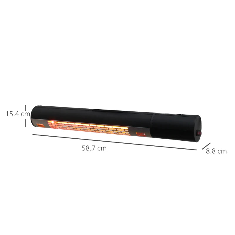 Infrared Electric Heater for Patio – 1500W Wall Mount with Remote, Outdoor Safe