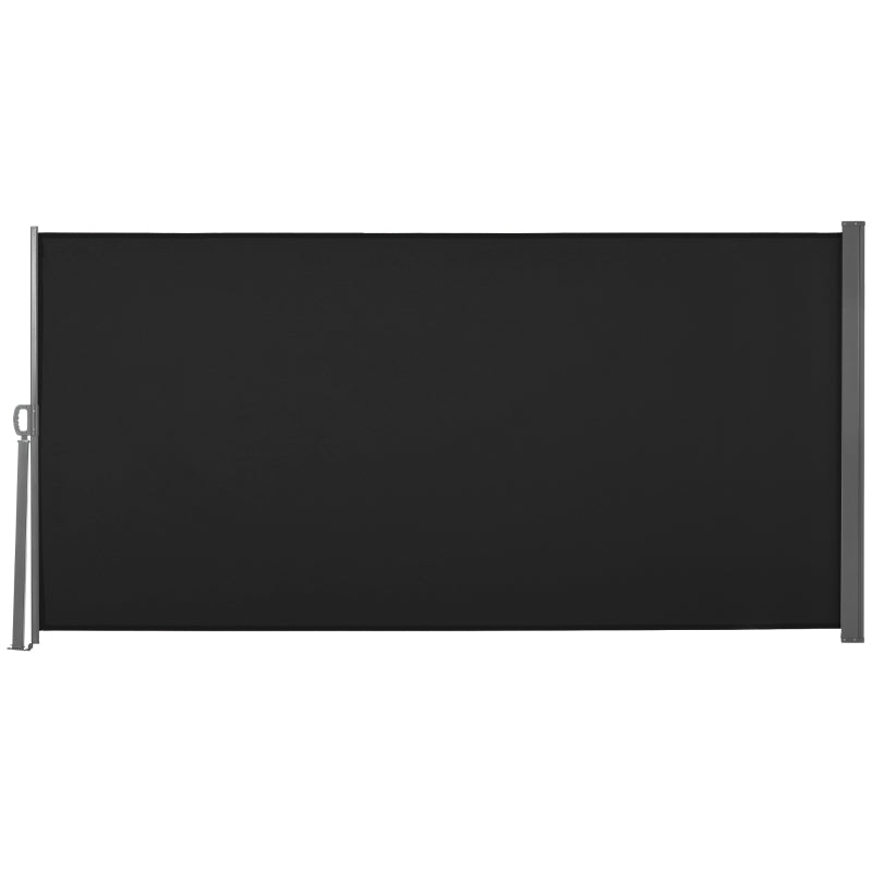 Retractable Balcony Privacy Screen 3x1.6m – Outdoor Sunshade Awning Panel, Black