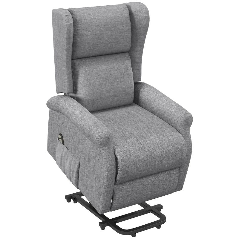 Electric Riser Recliner Chair for Elderly, Remote Control, Grey Fabric