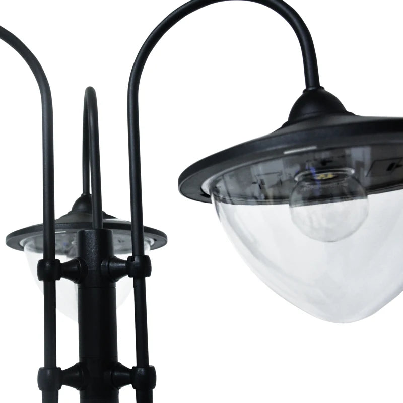Solar Street Light Post with Planter and 3 Heads – Auto-On LED Lighting, 189cm