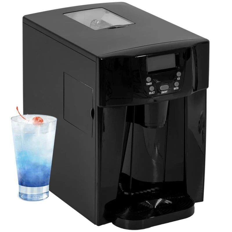 Ice Maker & Water Dispenser – 3L, Black, 12kg/24H, Quick Ice Production