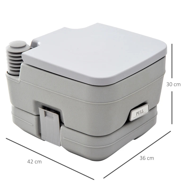 Grey 10L Portable Toilet – Compact & Lightweight
