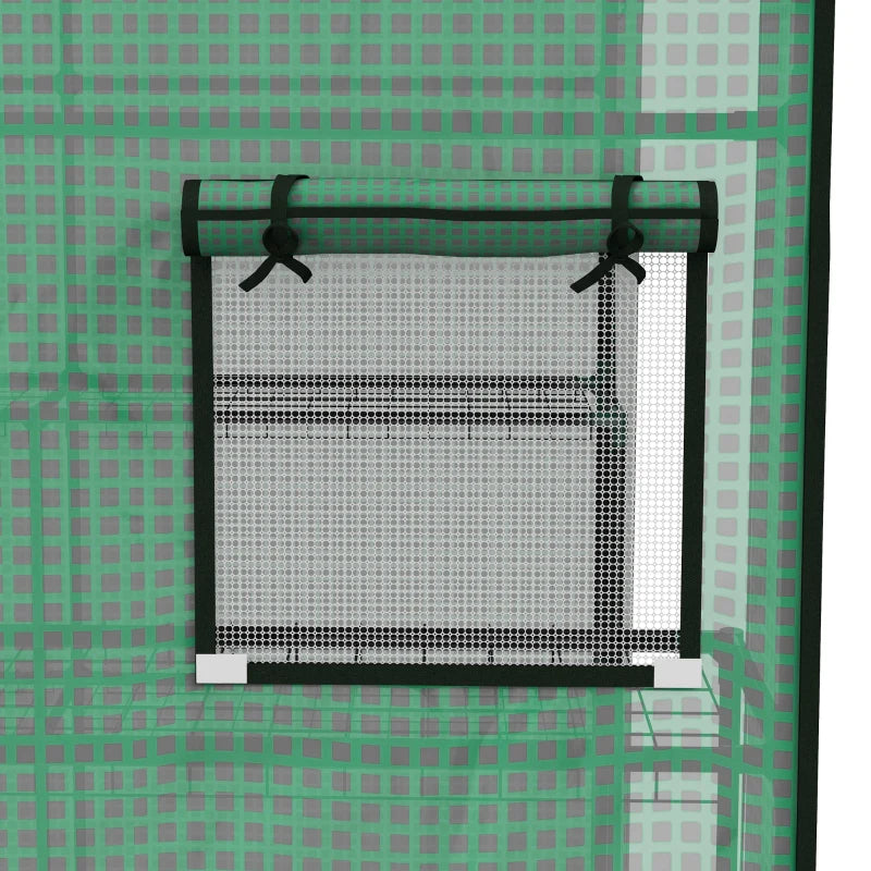 Greenhouse Replacement Cover with Roll-Up Door & Windows, Walk-In PE, 140x143x190 cm