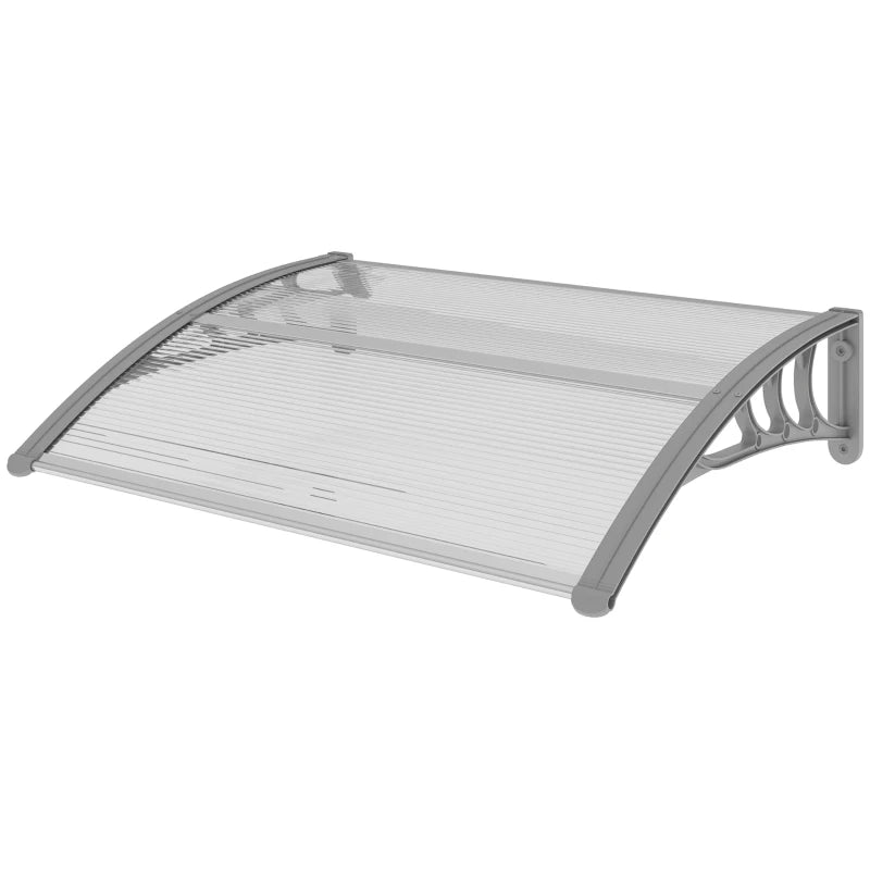 Durable Clear Door Canopy 100x75cm – Aluminum Frame & Water-Resistant Polycarbonate