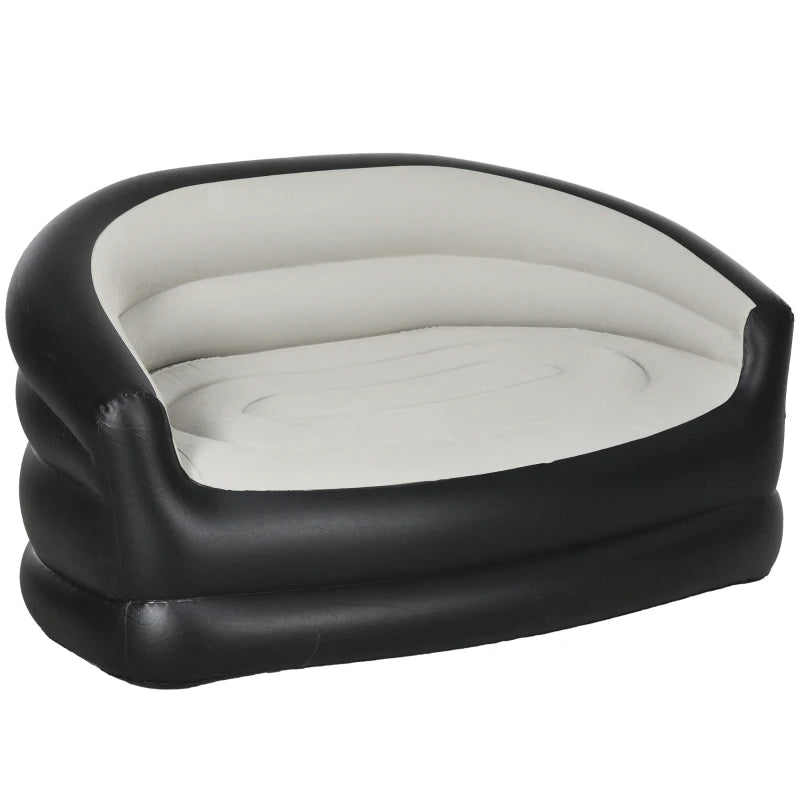 Double Air Seat – Inflatable, Grey/Black, Travel Friendly