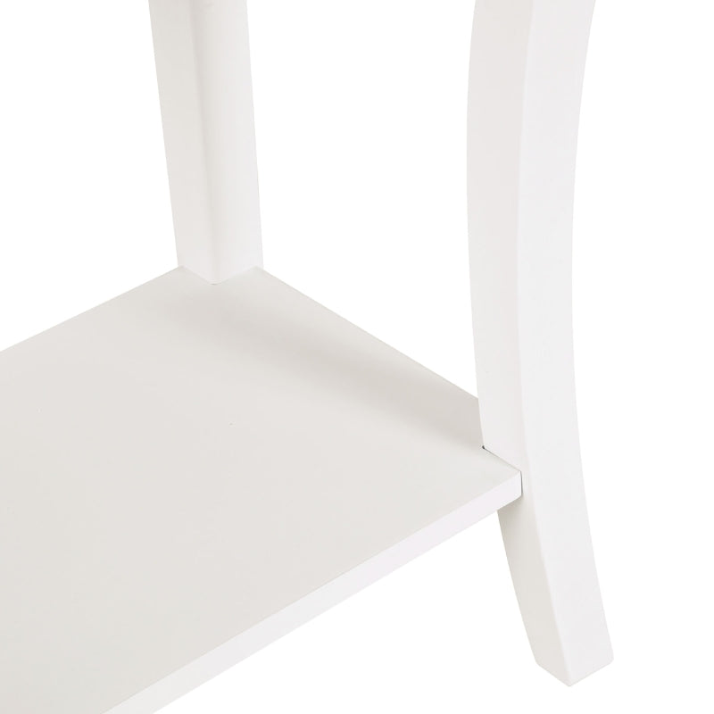 Console Table with Storage Drawers & Shelves, Ivory White Side Desk