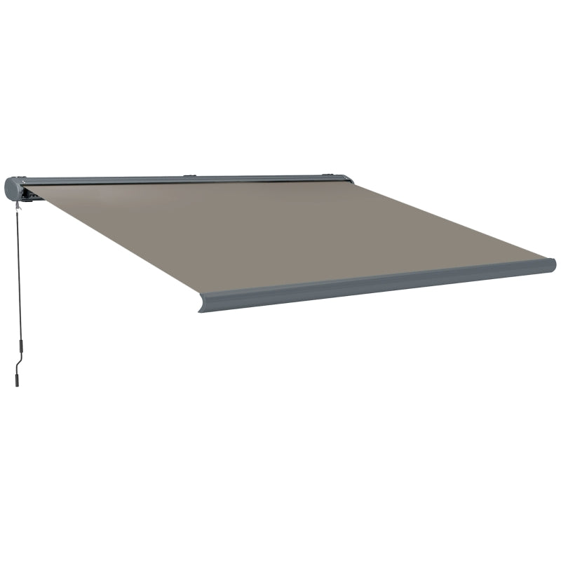 Electric Retractable Garden Awning 4x3m – Full Cassette, Aluminum Frame, Light Grey