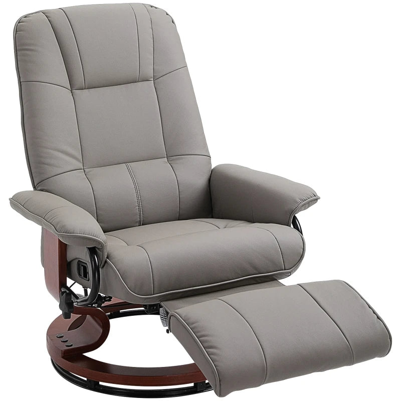 Grey Swivel Recliner with Footrest – Ergonomic & Comfortable
