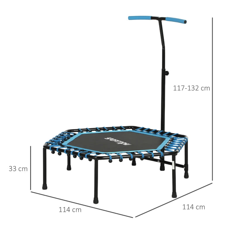 Blue Rebounder Trampoline – 45", Adjustable Handle, LED Lights