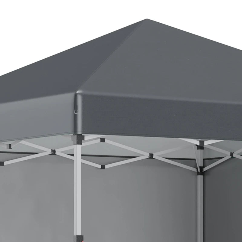 Dark Grey Party Gazebo with Sidewalls, Wheeled Bag & Leg Weights Included 3x3M