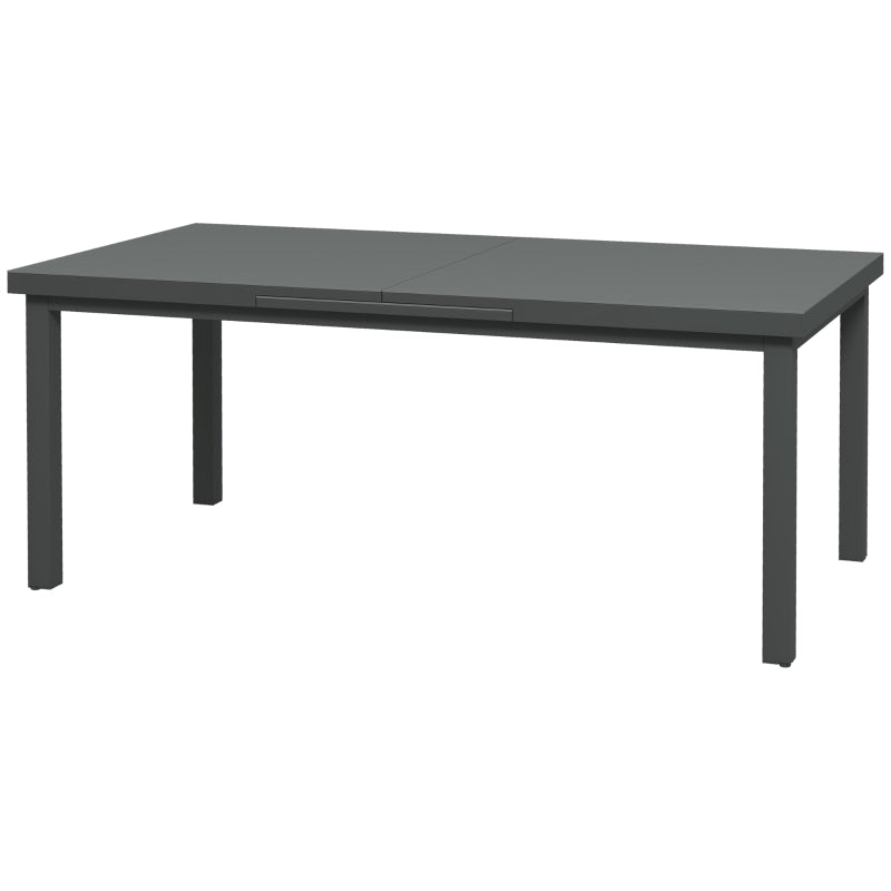 Large 246cm Extending Aluminium Garden Table for 6-8, Rectangle Outdoor Dining Table