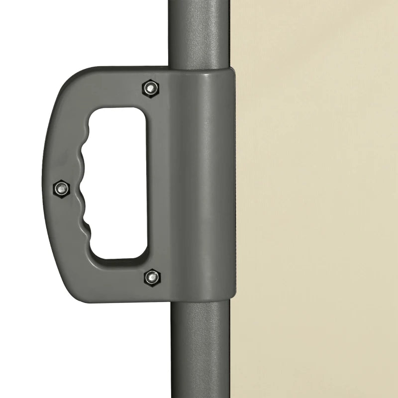 Cream Retractable Side Awning Screen Outdoor Privacy Panel for Garden & Balcony 3x2m