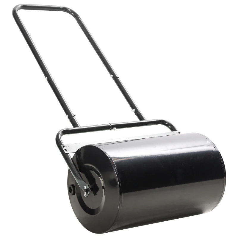 Fillable Steel Lawn Roller with Sturdy Handle – Durable Black Design for Lawn Care, 38L