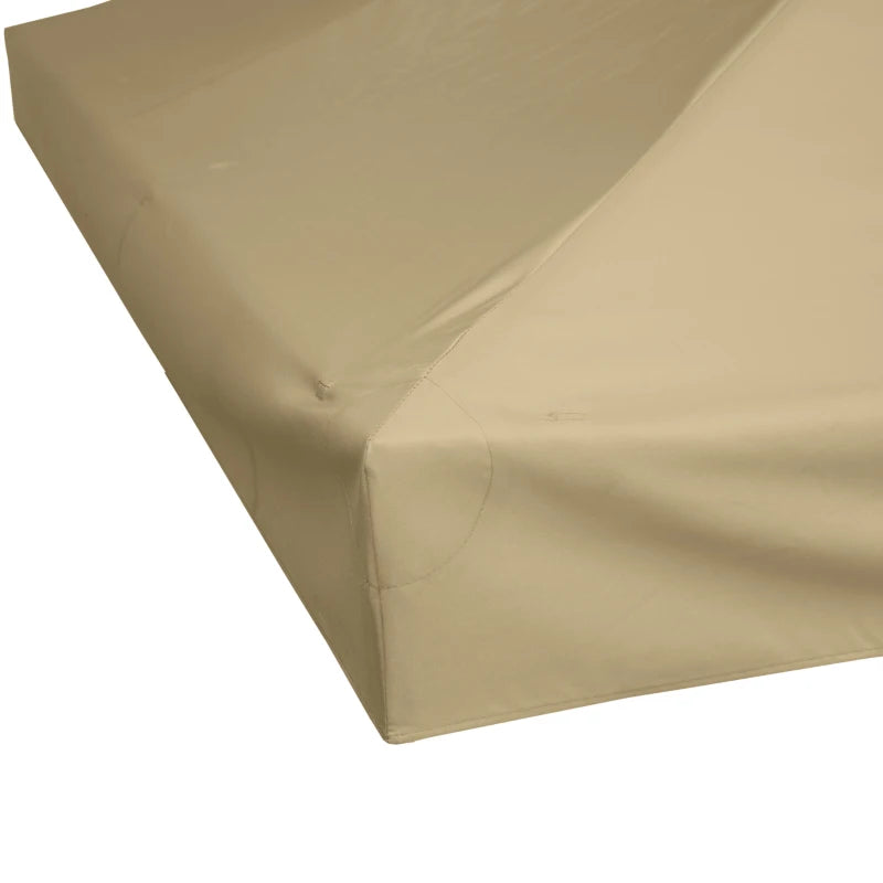 Deep Beige Gazebo Canopy Replacement – Durable Double Tier Roof Cover 3m