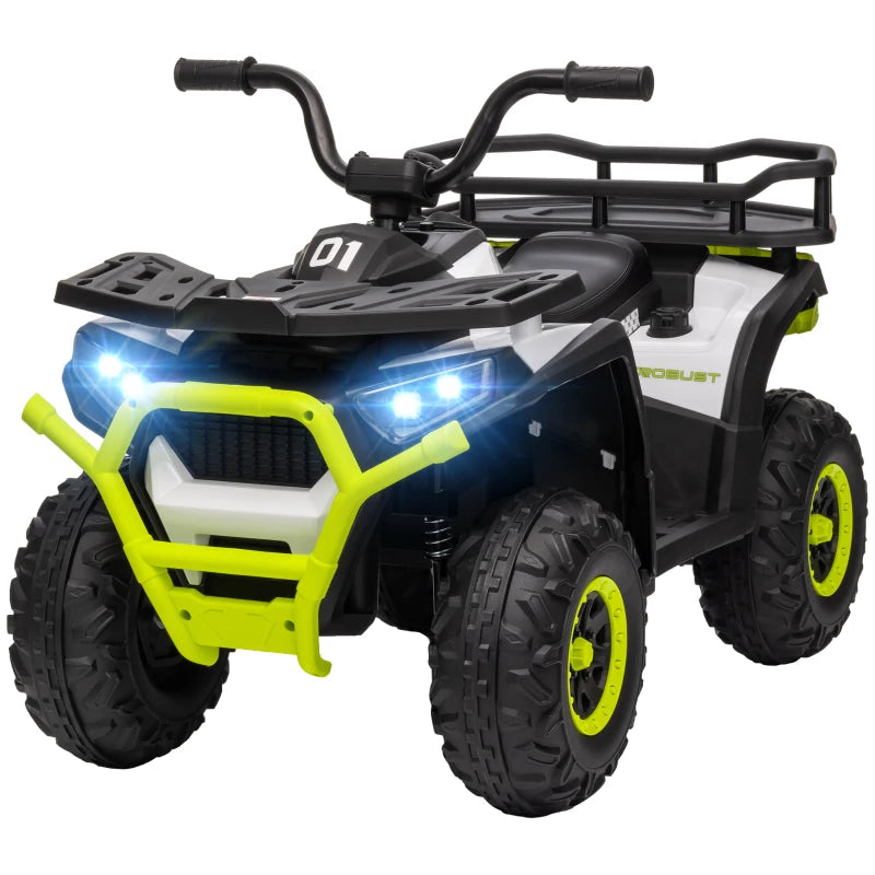 Ride-On ATV Quad for Kids, Electric Battery Powered w/ Basket & Suspension – 12V