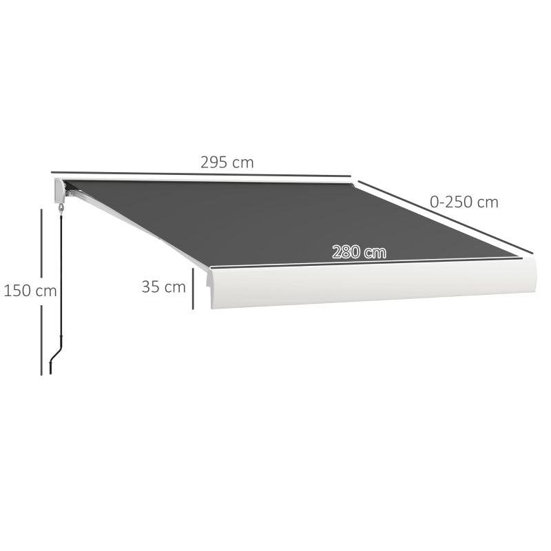 Full Cassette Electric Awning – Grey Outdoor Sun Shade with Remote Operation 2.5x3m