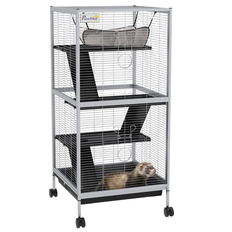 Multi-Level Pet Cage with Wheels – Small Animal Safe