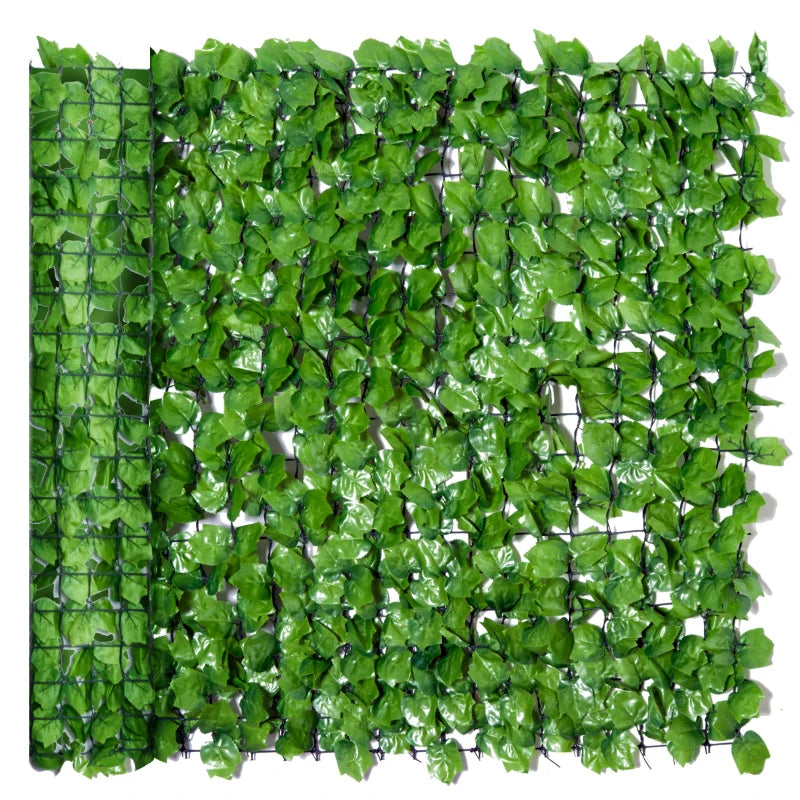 Green Artificial Leaf Wall Panel, 3 x 1m, for Outdoor Privacy and Garden Decor